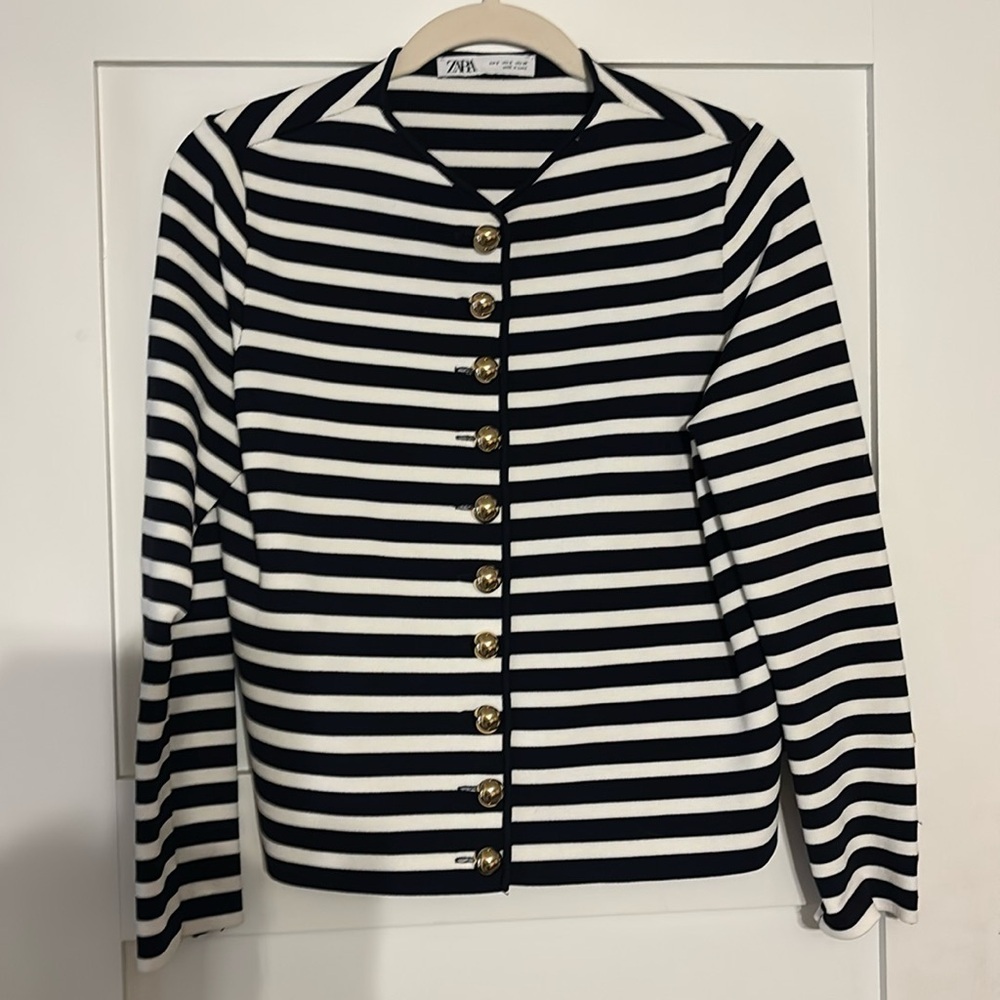 Zara Gold Button Lady Jacket, NWOT